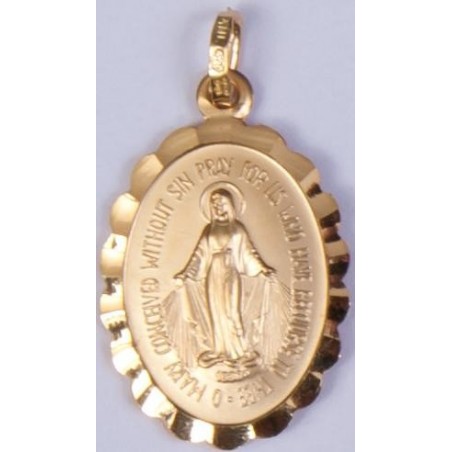 16mm 9CT GOLD MIRACULOUS MEDAL 2000/181