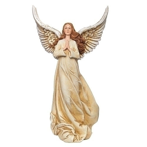 11" Praying Angel Hand Painted Figurine by Roman