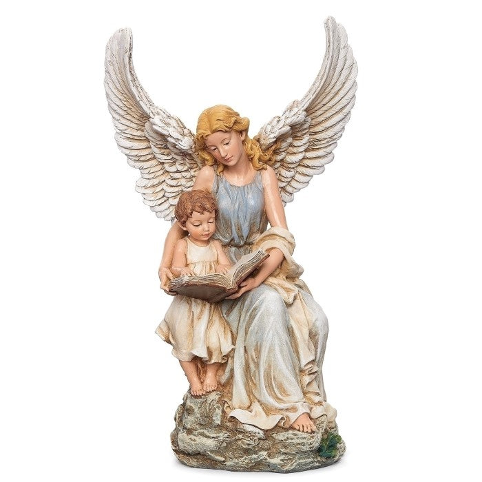10.5" Hand Painted Guardian Angel with child by Roman