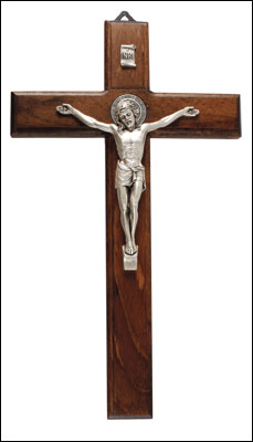 9" St. Benedict Wooden hanging Crucifix