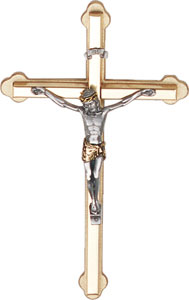 6" Metal Two Tone Crucifix