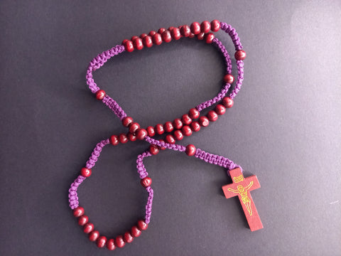 Wood Corded Rosary