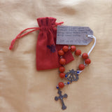 Bespoke Handmade One Decade Rosary - Cinnabar & Lapis Lazulite