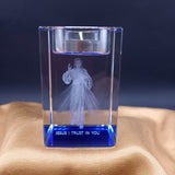 Divine Mercy Glass Tea Light Holder