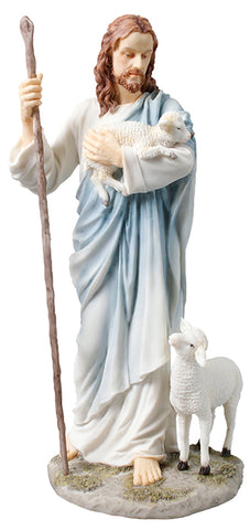 11" Veronese Hand painted Good Shepherd Statue