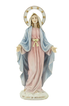 11.25" Veronese Hand Painted Resin Our Lady of Medjugorje statue