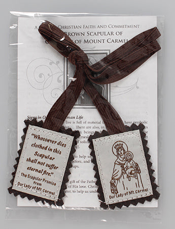 Brown Wool Scapular with Leaflet