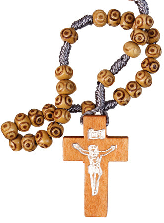 Brown Carved Bead Rosary