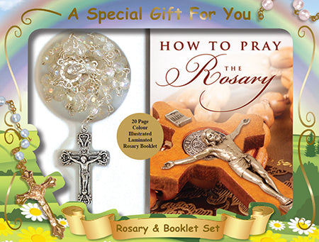 Clear Acrylic Rosary & How to Pray the Booklet