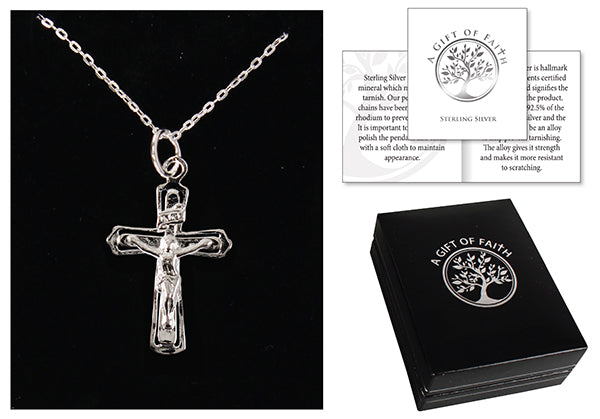 Sterling Silver Crucifix with Open Cross