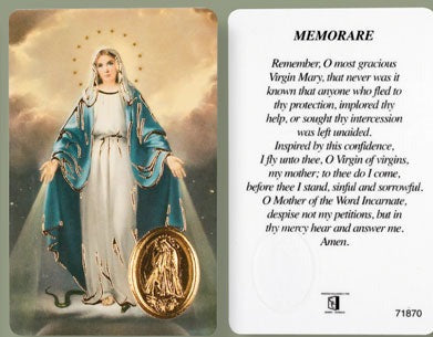 Miraculous Prayer Card - Memorare