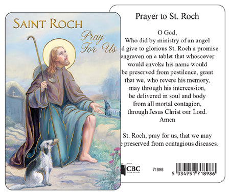 St Roch Prayer card