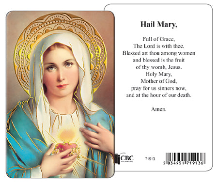 Immaculate Heart Prayer card
