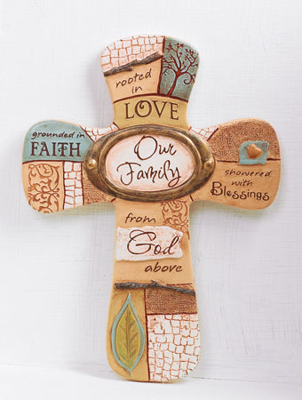 Hanging Resin Cross - Our Family