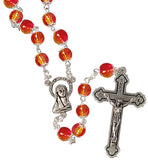 Bpxed Two Tone 6mm Bead Rosary - Red