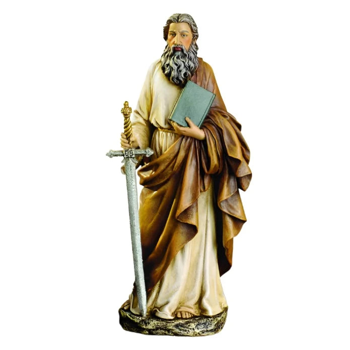 10" St Paul Hand Painted Resin Statue by Roman