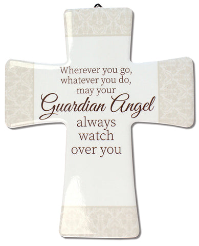 Porcelain Message Cross - Guardian Angel