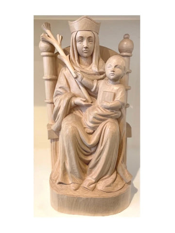 16" Walsingham Hand Carved Statue - Natural Finish