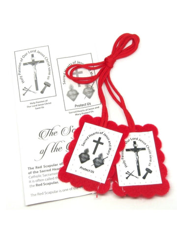 Red Scapular with Leaflet